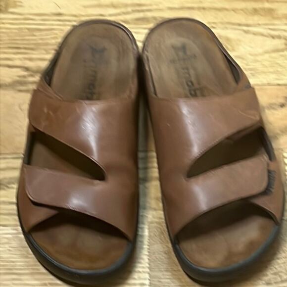 MEPHISTO MOBILS LEATHER BROWN SANDALS SIZE 44 - Picture 1 of 5